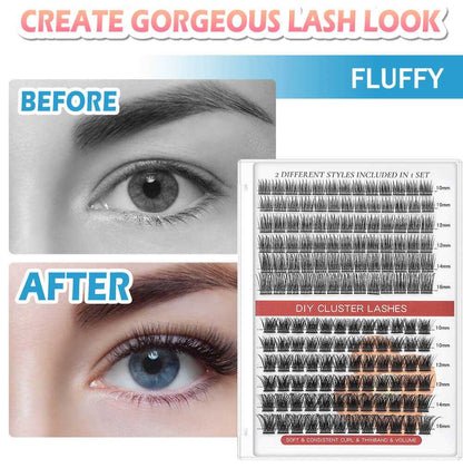 Wispy  Individual Lashes before and after