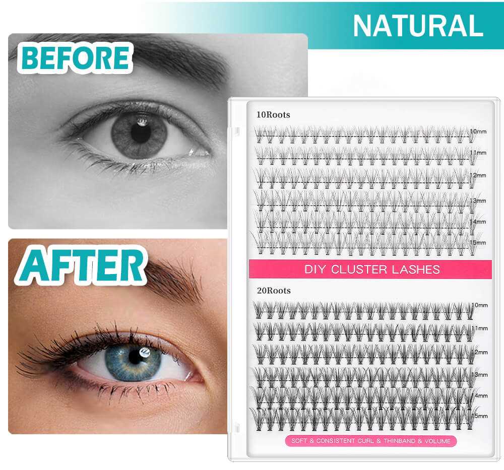 natural Individual Lashes before and after