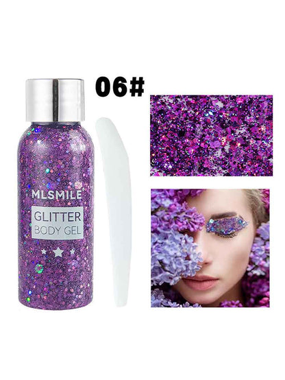 purple glitter gel