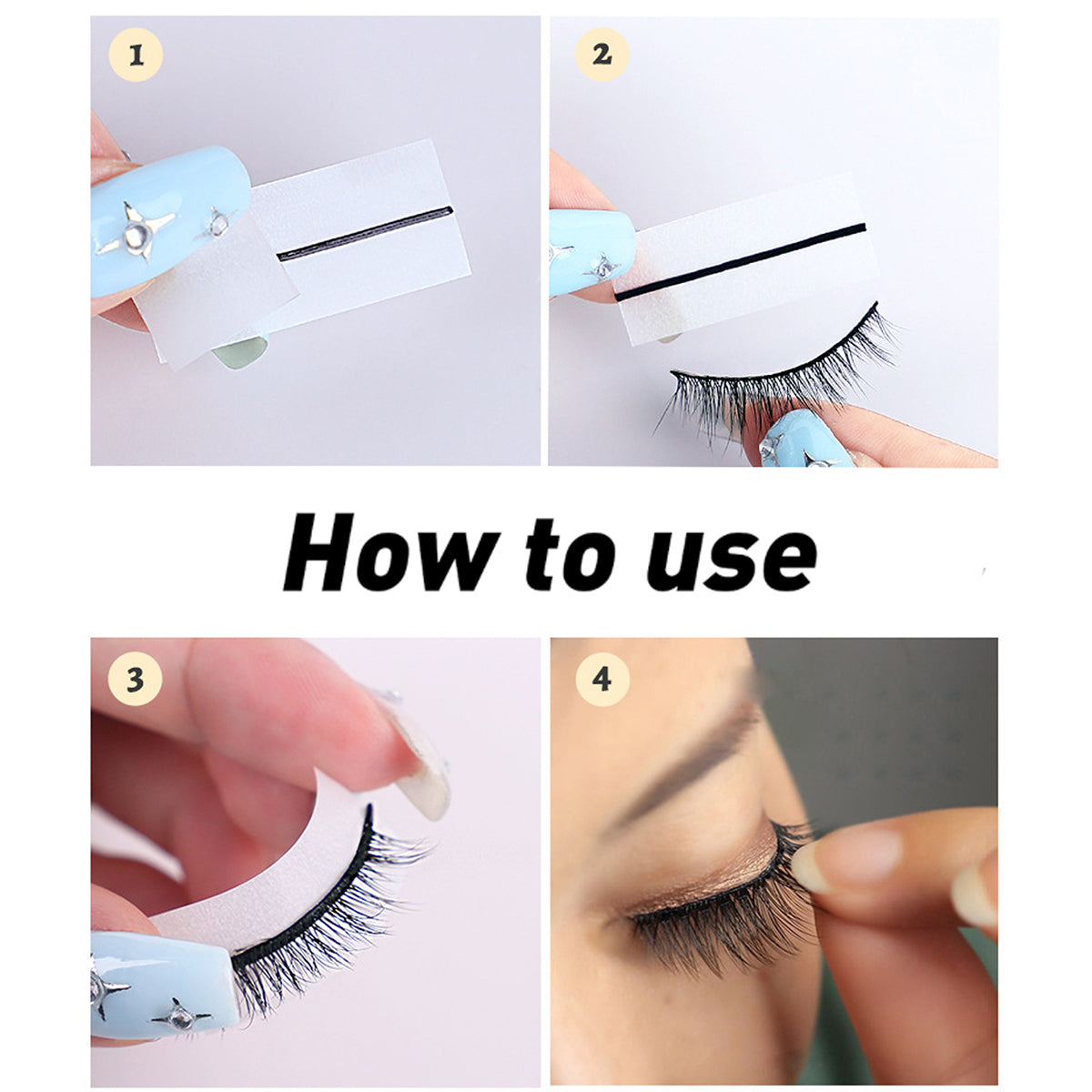 Black Self-adhesive Glue-free Eyelash Strips